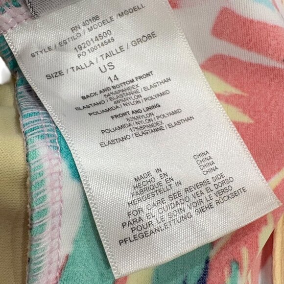 Miraclesuit Womens Tropical Print One-Piece Swimsuit Size 14 Polyester & Elastan - Picture 5 of 5